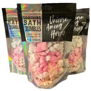 Onyx Bathhouse Soothing BATH CRUMBLES "Unicorn Among Horses" 3-PACK 5.2oz